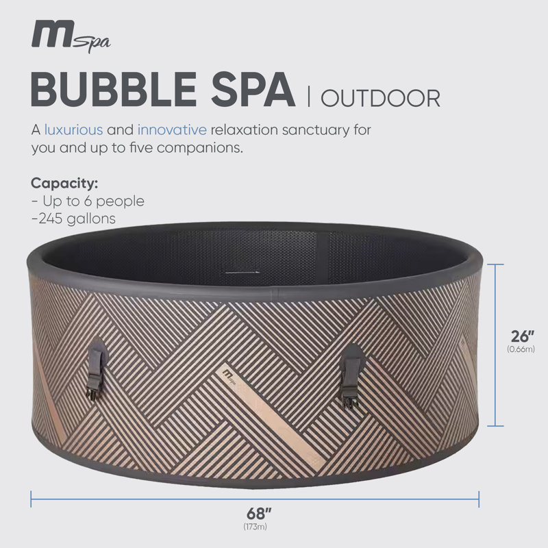 MSpa Mono Frame Series Luxury 6-Person Inflatable Round Hot Tub With WIFI Control [F-MO063W] (SAK75263)